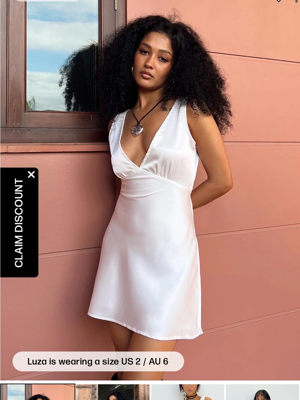 Princess Polly Nellie Mini Dress White Satin